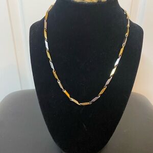 Elegant Stainless Steel Gold and Silver Necklace 17”